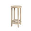 Table d'appoint ronde de 15 pouces de diamètre, plateau de table en placage de frêne, pieds en bois massif de couleur blé récupéré, tablette inférieure en canne pour le décor du vestibule, pièce de table élégante à assembler en diamètre, hauteur de 28 po, sur