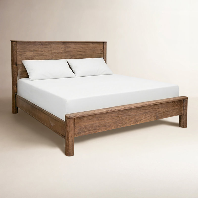 Lit plateforme en bois massif Quinn, Grand