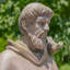 30 po Grande statue de Saint Francis et bain d'oiseaux en gris antique