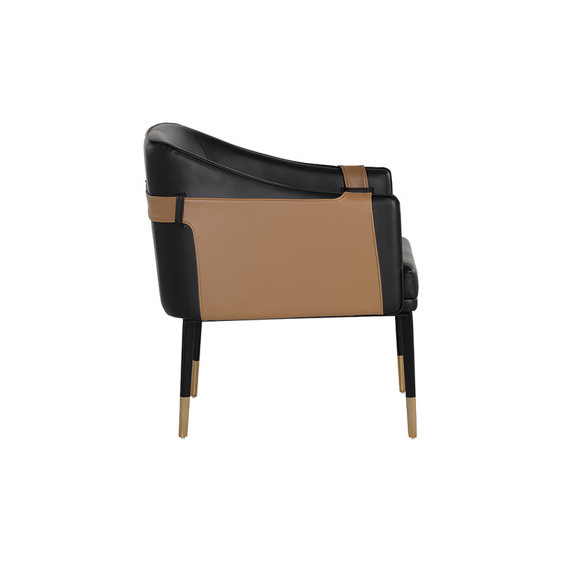 Carter Club Chair, Black Faux Leather
