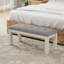 Banc rembourré en bois massif pour la chambre à coucher à l'extrémité du lit, banc de repose-pieds capitonné pour hall d'entrée de 48 pouces, banc de table de cuisine avec pieds en bois massif pour le salon, la salle à manger