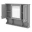 Armoire de salle de bain avec miroir, armoire à pharmacie murale avec tablettes réglables et espaces ouverts, armoire de rangement pour salle de bain 35 "x 28"-347586576