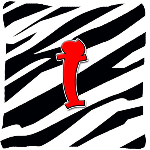 Monogramme initiale Zebra intérieur/extérieur Throw Pillow, I