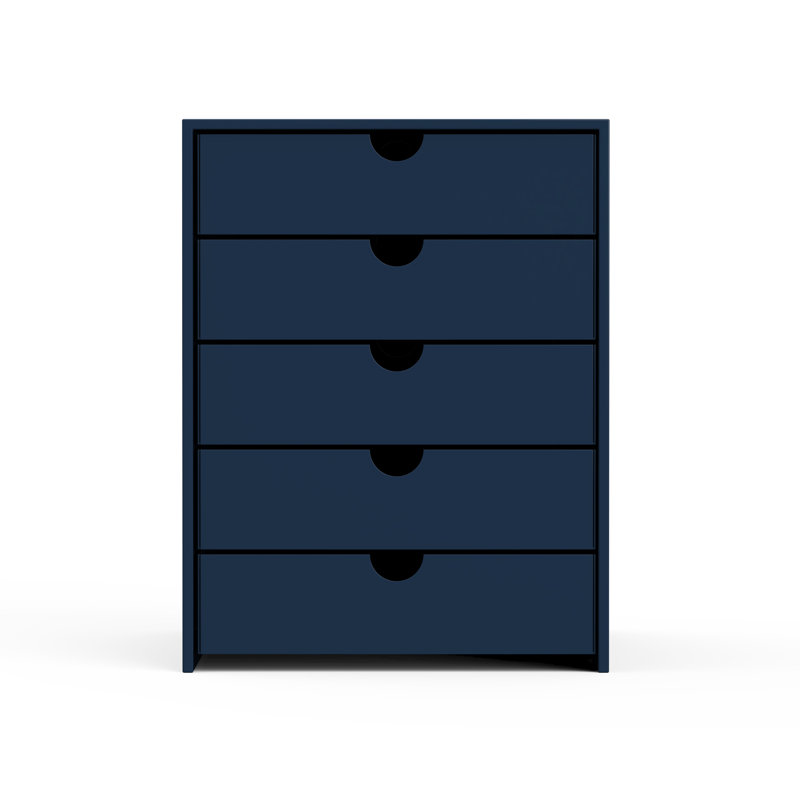 File Cabinet Shelf Organizing Box Settrays 5 Drawers Closed, Blue
