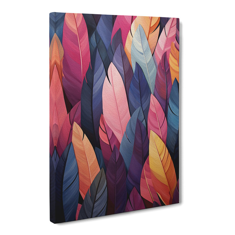 Feather Geometric - Wrapped Canvas, 76cm H x 50cm W x 3cm D