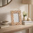 Herringbone Picture Frame for Tabletop Display - Decorative Photo Frame for Office, Entryway, or Shelf Accent - 9", White & Brown