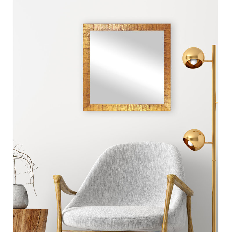 Swithun Wood Flat Wall Mirror, 19.5" H x 19.5" W, Bronze