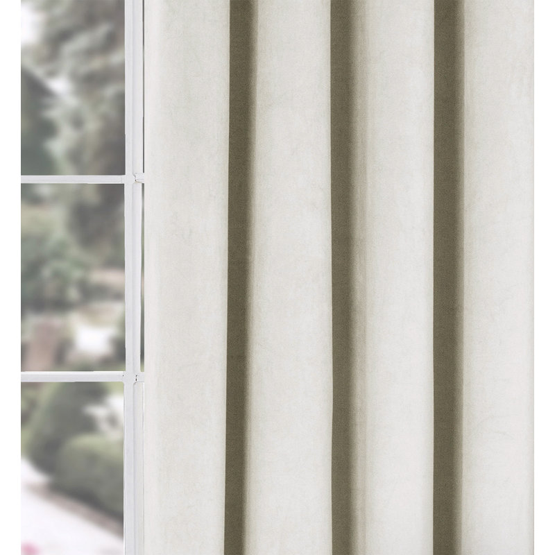 Meghann Eyelet Room Darkening Thermal Curtains, 229 W x 229 D cm, Natural