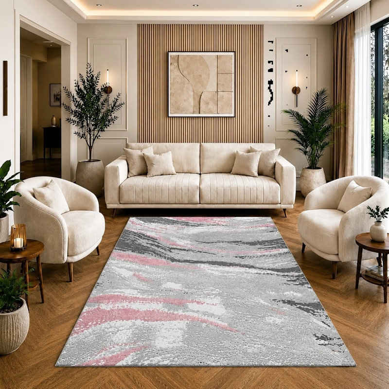 Area Rug, Rectangle 160 x 230 cm, Pink