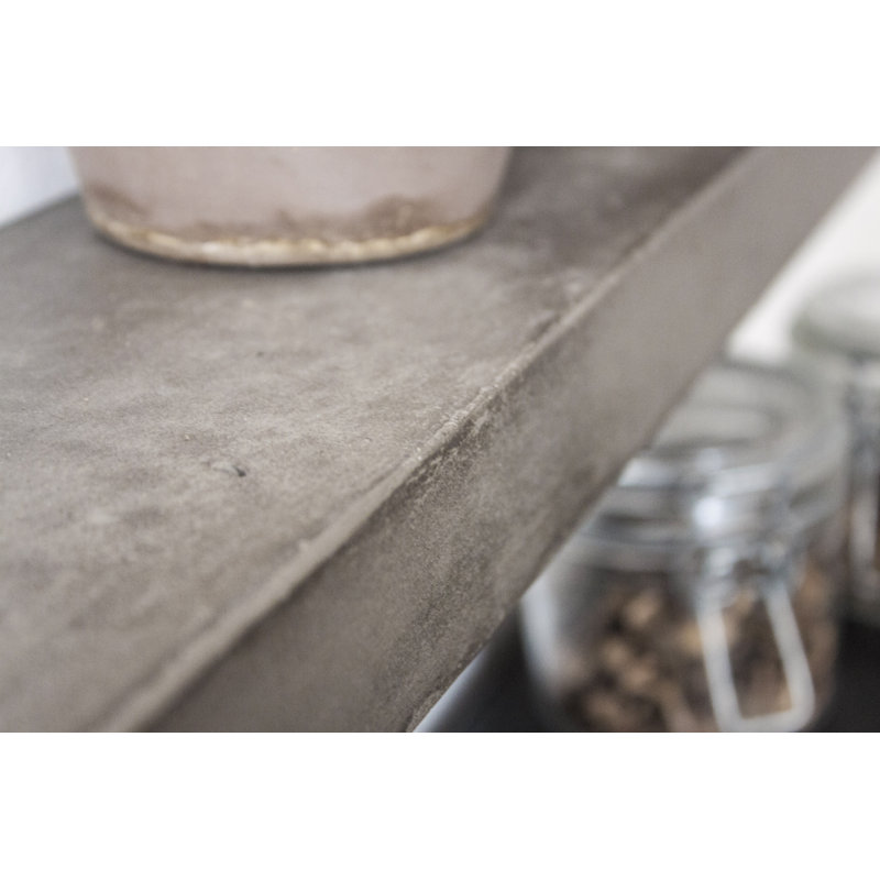 Large Rectangular Glossy Concrete Floating Shelf