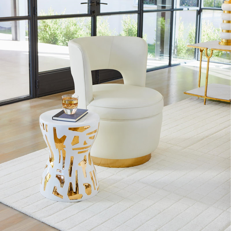 Stella Swivel Chair-Milk Leather
