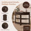 Console demi-ronde en bois massif cannelé avec tiroir et 2 tablettes-1791781240