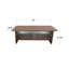 Table basse rectangulaire moderne et minimaliste de 47 pouces avec armoire de rangement avec portes coulissantes en verre, idéale pour les salons, les chambres à coucher et les bureaux, facile à assembler-128968061