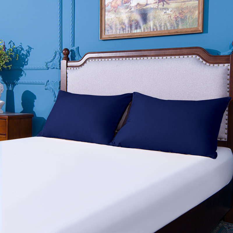 Bed Pillowcases, 1800 Brushed Microfiber Pillow Cases with Envelope Closure - NTBAY, Navy, Standard