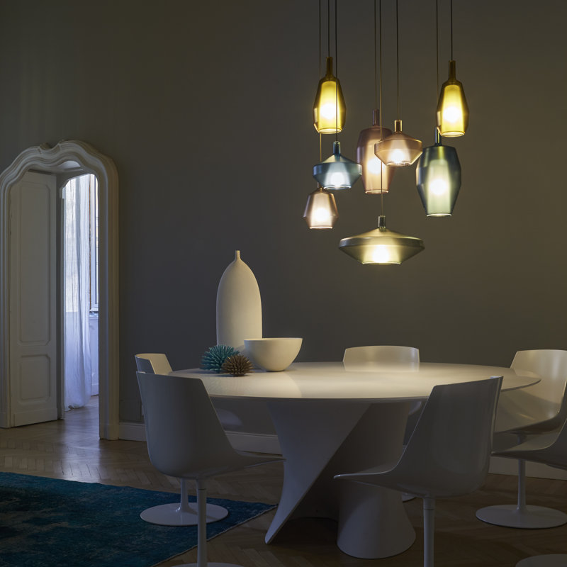 MOM 1 - Light Pendant, White, Sand Glass