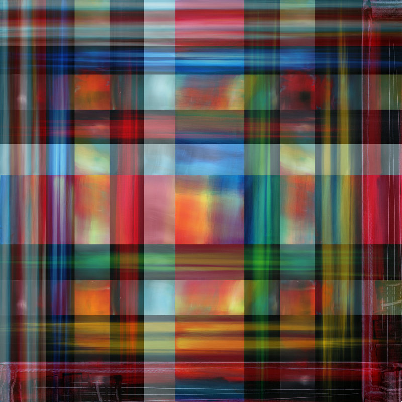 Madart Inc. Multi Abstracts Plaid, H 12 po x l 12 po, Non, Toile tendue