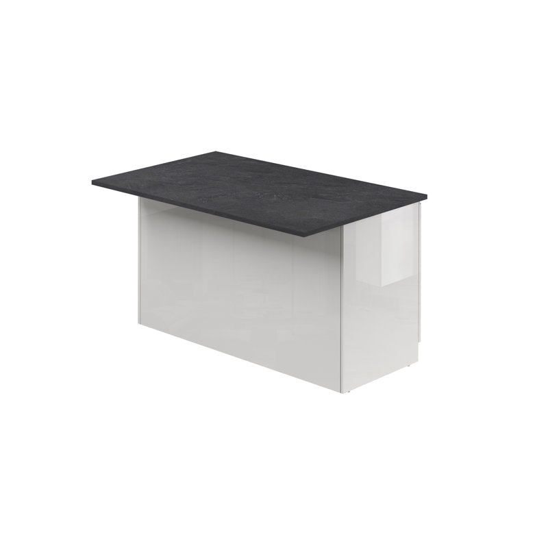 Rafie Wood Kitchen Island, White, Grey
