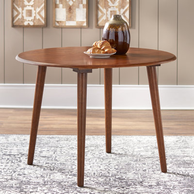 Demi-Lee Rubberwood Round Solid Wood Top with Solid Wood Base Dining Table