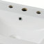 Meuble-lavabo moderne avec lavabo en céramique, poignées noires mates et rangement spacieux, structure en bois d'hévéa blanc