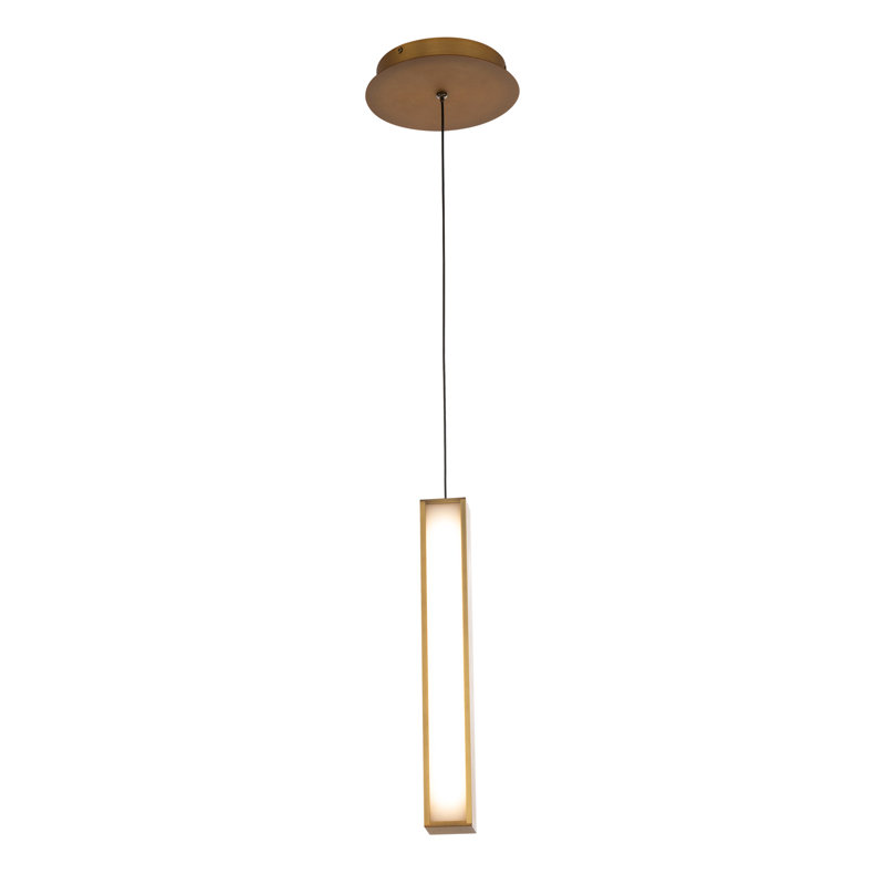 Chaos 1 - Light LED Pendant, Aged Bronze, 14" H x 5.5" W x 5.5" D