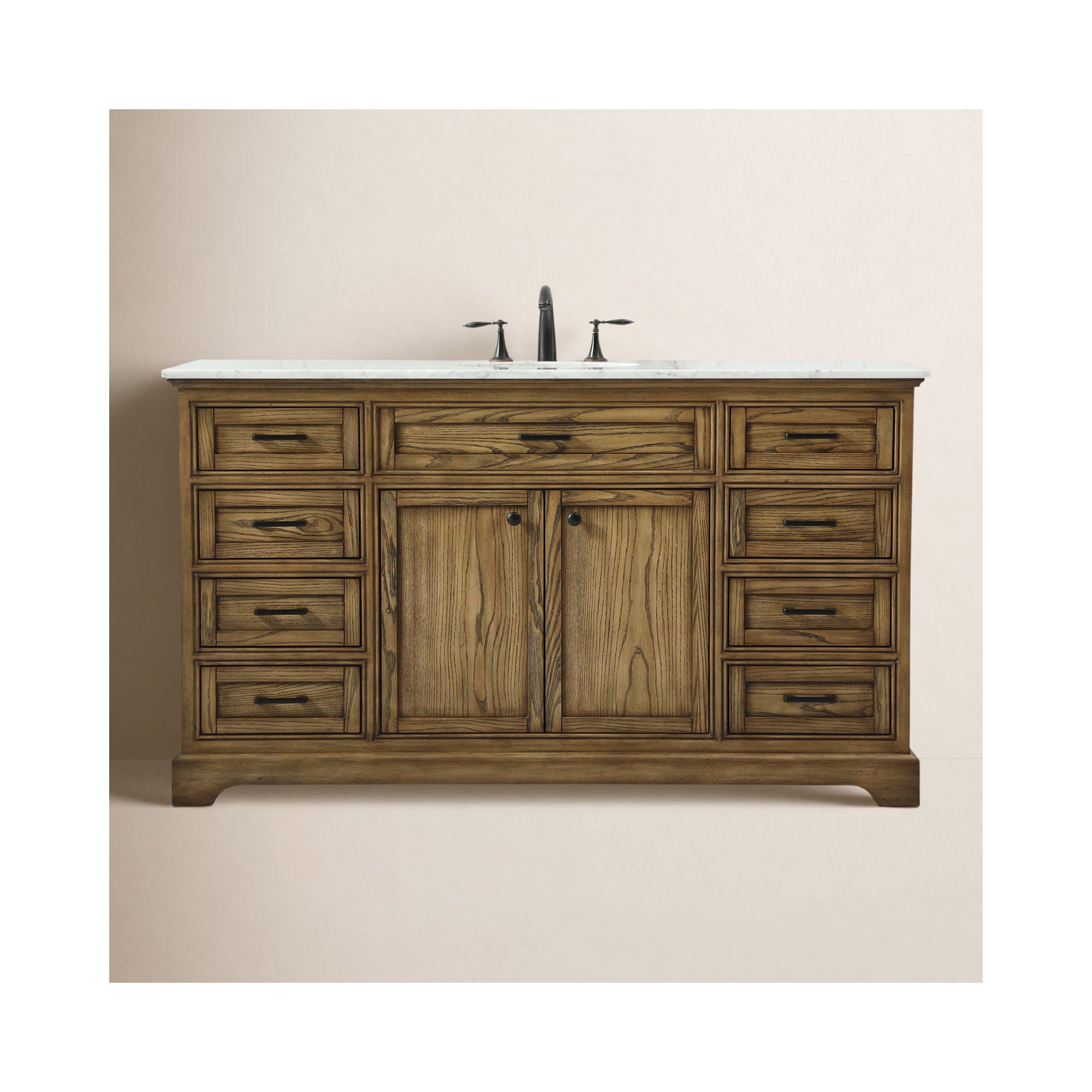 Hermes 60'' Single Bathroom Vanity, Dark Brown