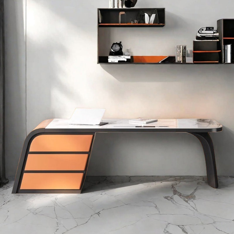Degnan, Noir / Orange, H 29,92 po x l 76,77 po x P 27,56 po