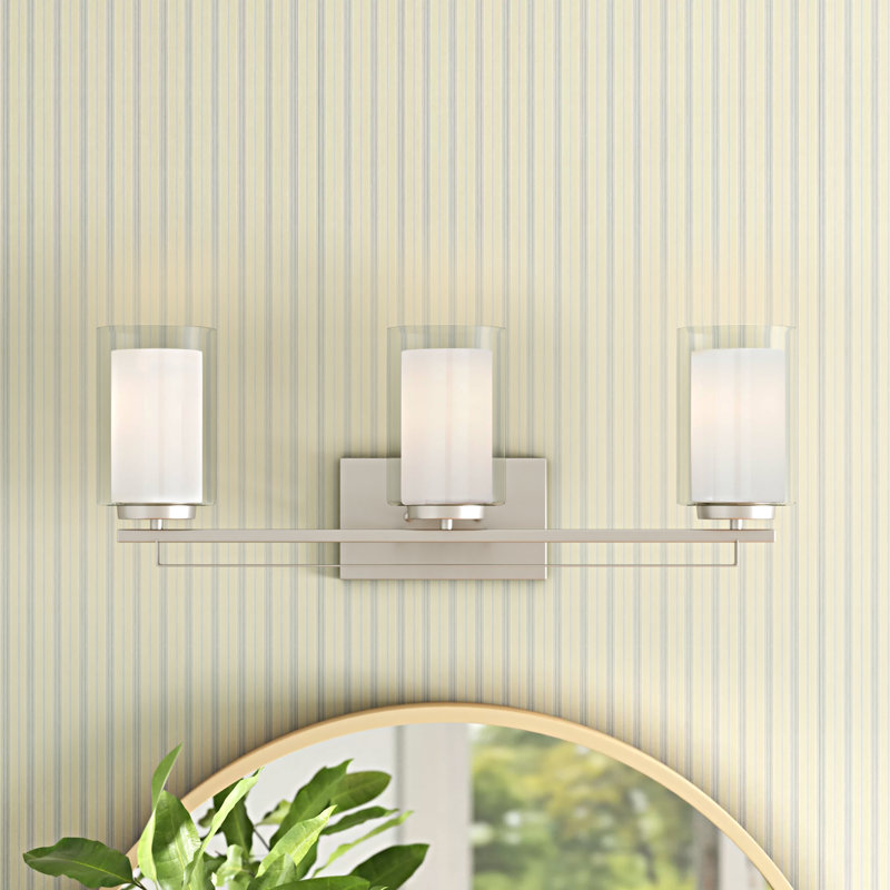 Éclairage pour meuble-lavabo à 3 lumières à intensité variable en nickel brossé