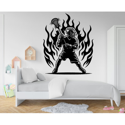Lacrosse Player Wall Decal Sport Wall Decal Kids Decal Personalized