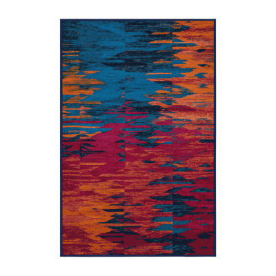 Machine Washable Tabriz Blue Area Rug