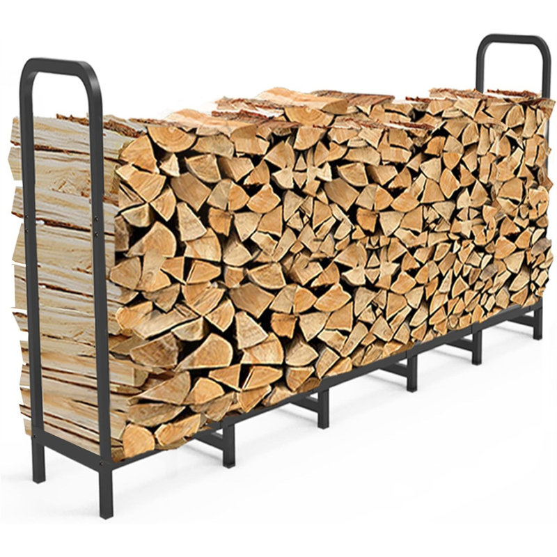 Support à bois de chauffage de 6,7 pi, réglable, noir