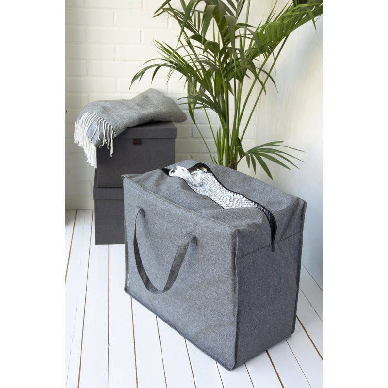 Sac de rangement souple Bigso XL | Sacs de rangement pour couvertures avec fermeture à glissière, Gris