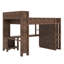 Grand lit mezzanine avec garde-robe et bureau-527911690