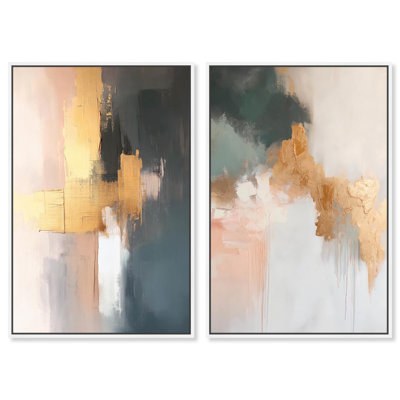 Nature's Palette Set Canvas Set of 2 Neutral Art by 