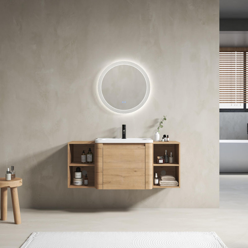 Meuble-lavabo simple 24 po avec lavabo et deux armoires latérales