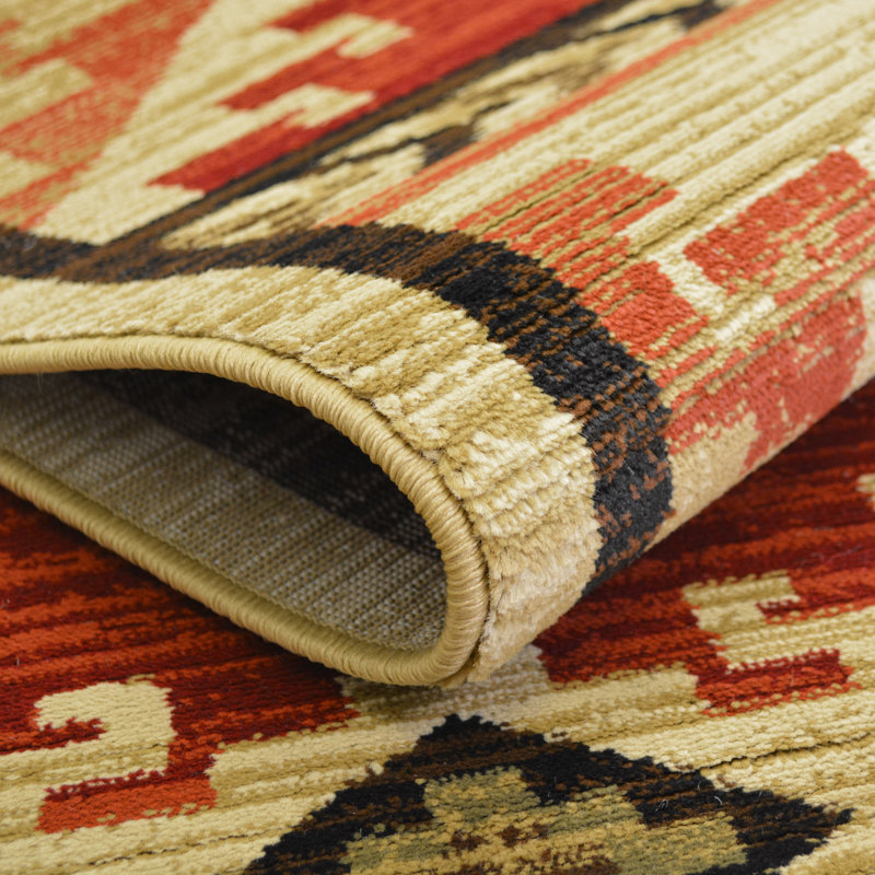 Tapis beige Peterkin Southwestern, Rectangle 7 pi 10 po x 9 pi 10 po