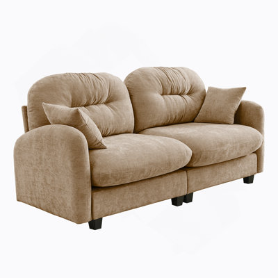 Loveseat Cloud Sectional Couches With Chenille Fabric, Tufted Cushion Backrest, Ergonomic Shape, High - Density Foam, Easy Install And Elegant Armrests For Living Rooms