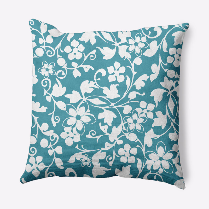 Coussin décoratif d'intérieur/d'extérieur, 16 po x 16 po, Turquoise