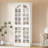 Storage Cabinet with Adjustable Shelves and LED Lights (White)-1837925138