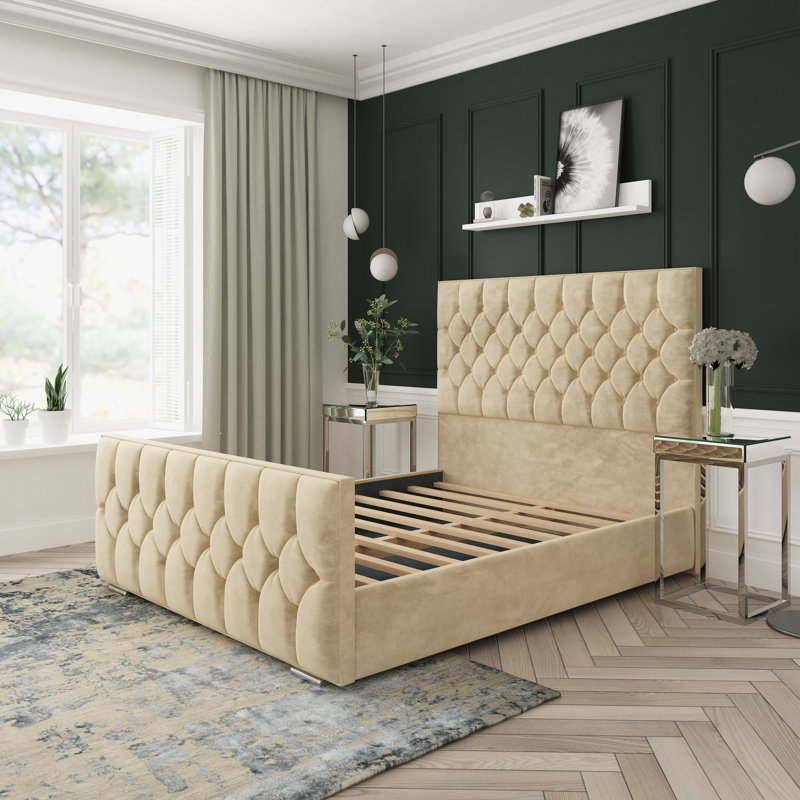 Upholstered Bed, Cream, Double (4'6)