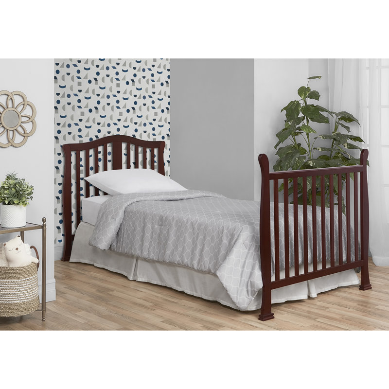 Espresso 4-in-1 Convertible Mini Crib with Mattress Pad