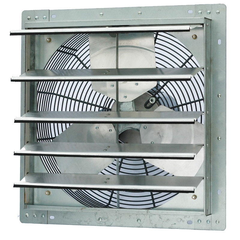 iLIVING ILG8SF18S - Ventilateur mural à obturateur mural 18 po - Volet automatique - Vitesse unique - Ventilateur pour grenier, remise ou garage, 3852 pi³ / min, zone de couverture 5800 pi2, argent