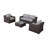Biles Fully Assembled 5 Piece Rattan Sectional Seating Group with Cushions