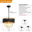 Lustre moderne en cristal noir et or 15,7 po, base E12, sans ampoule