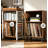 3 Tier End Table with Wire Mesh Record Storage, Turntable Stand Holds 100 Albums-2145262832