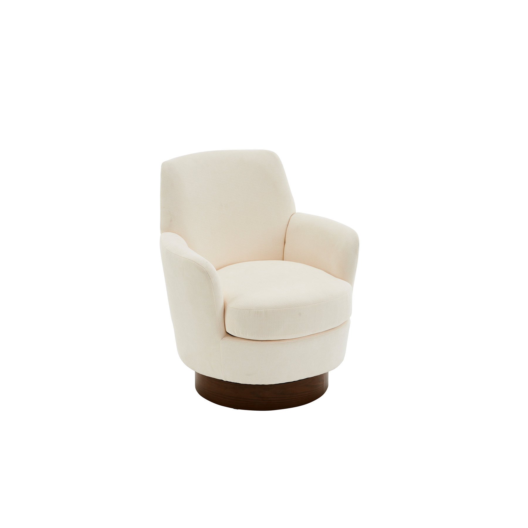 Latitude Run® Fauteuil demi-tonneau pivotant en polyester, fauteuil d ...
