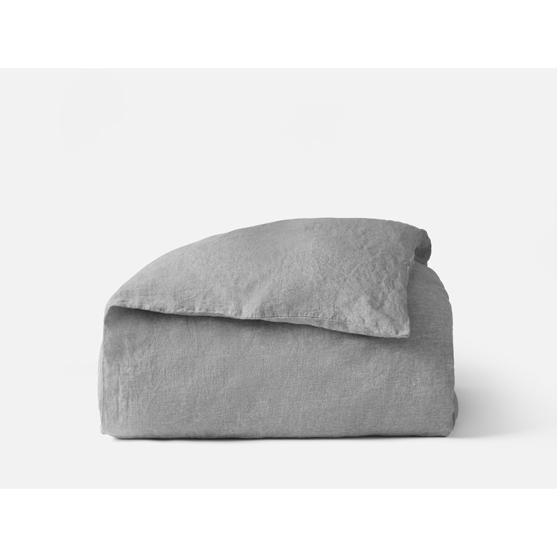 Coyuchi Organic Relaxed Linen Duvet Cover, King/Cal King Duvet Cover, Slate Chambray
