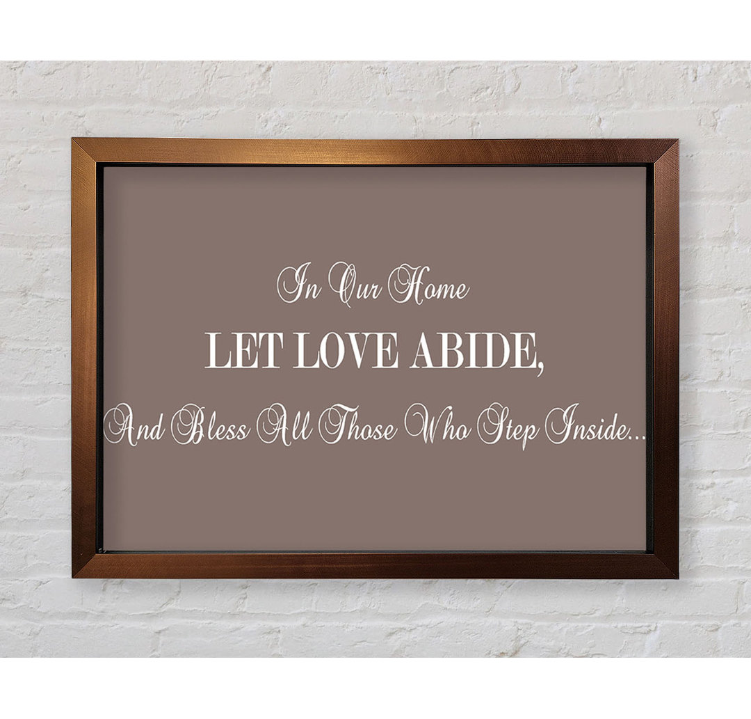 Macdoel Love Quote In Our Home Let Love Abide Pink Framed Print Wall Art