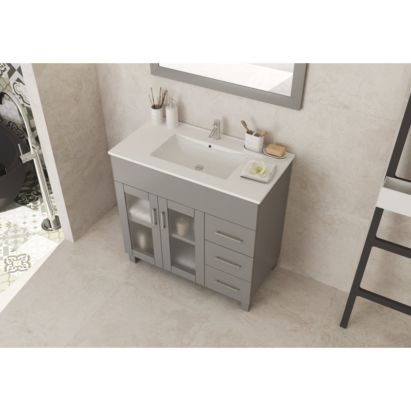 Ensemble de meuble-lavabo simple 35,83 ", gris