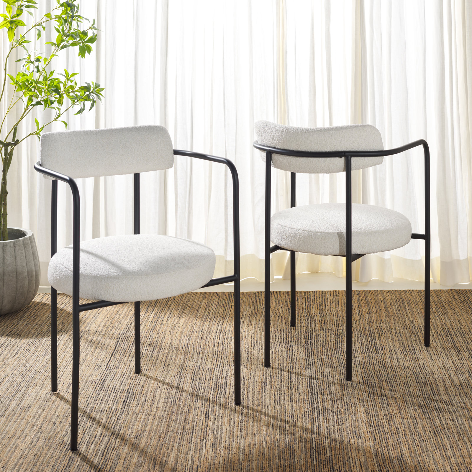 Liana Armchair, White Boucle