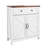 Farmhouse Storage Cabinet With Drawer And Adjustable Shelf, White Kitchen Cabinet With Walnut Countertop,  Modern Coffee Bar Console Cabinet For Kitchen, Dining Room, Bathroom, Entryway